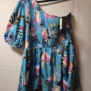 Vibrant Floral One-Shoulder Dress